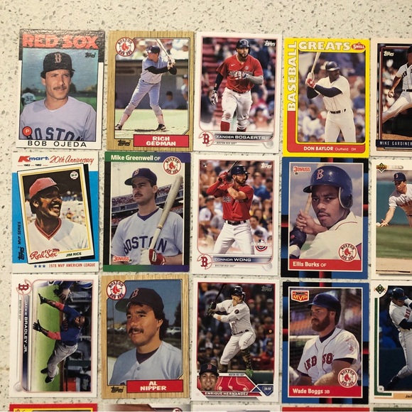 70 Boston Red Sox baseball cards Wade Boggs David Ortiz Sale Schwarber Clemens - Picture 2 of 10